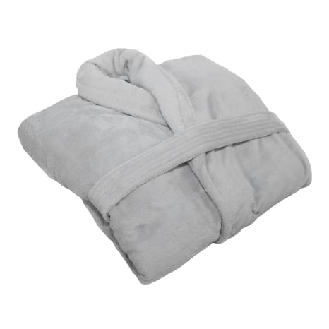 Image of Club Classique Light Grey Unisex Fleece Bathrobe