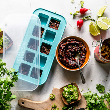 Image of Souper Cubes 2-Tablespoon Silicone Food Storage Tray with Lid