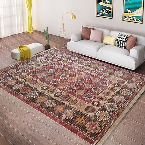 Image of Fotakis Rugs & Floors Revival Printed Red Polyester Rug