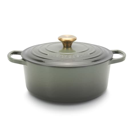 Image of Le Creuset Thyme Signature 4.2 Litre Round Cast Iron Casserole, 24cm