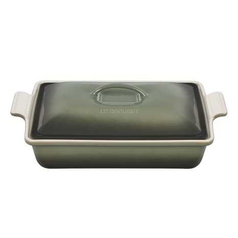 Image of Le Creuset Thyme Stoneware Heritage Rectangular Baking Dish with Lid, 33cm