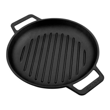 Image of Victoria Enamelled Round Grill Cast Iron Skillet, 26cm