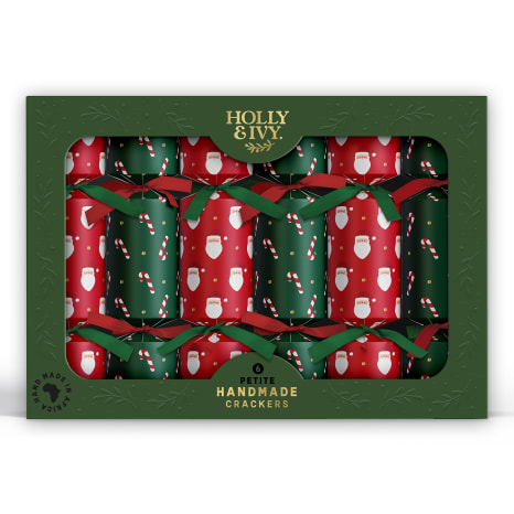 Image of Holly & Ivy Petite Santa & Candy Canes Festive Crackers, Pack of 6