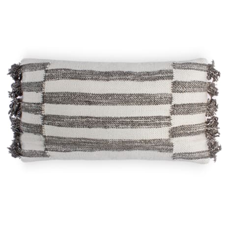 Image of Thread Office Grey Broken Stripe Woven Scatter Cushion with Feather Blend Inner, 40cm x 60cm