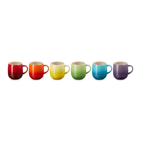 Image of Le Creuset Rainbow U Mug, Set of 6