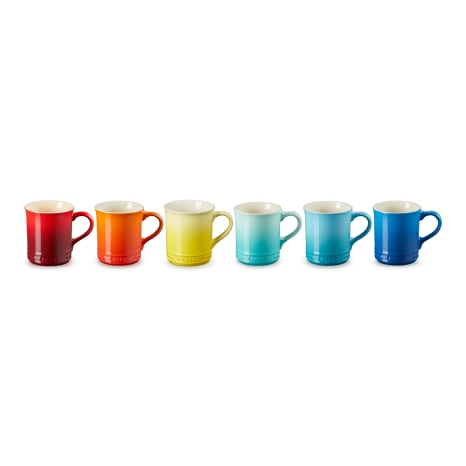 Image of Le Creuset Rainbow Seattle Mugs, Set of 6