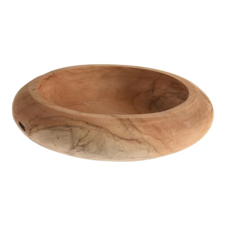 Image of H & S Collection Round Teak Wood Bowl, 25cm