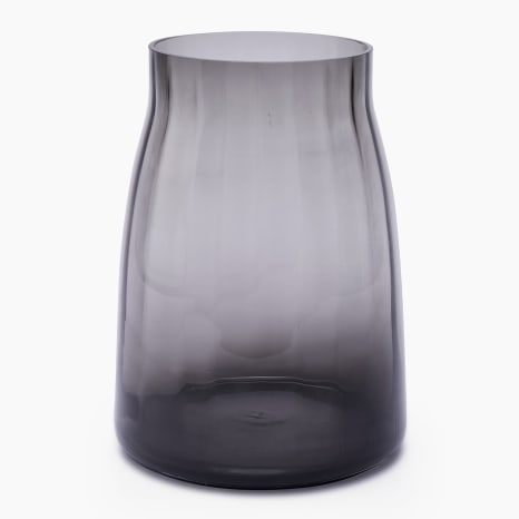 Image of Thread Office Smoke Ribbed Glass Bouquet Vase