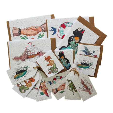 Image of Growing Paper Nautical Tales Greeting Cards Set