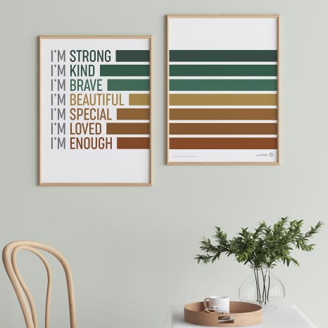 Image of Amaranto Collection A3 Self-Affirmations Unframed Prints, Set of 2