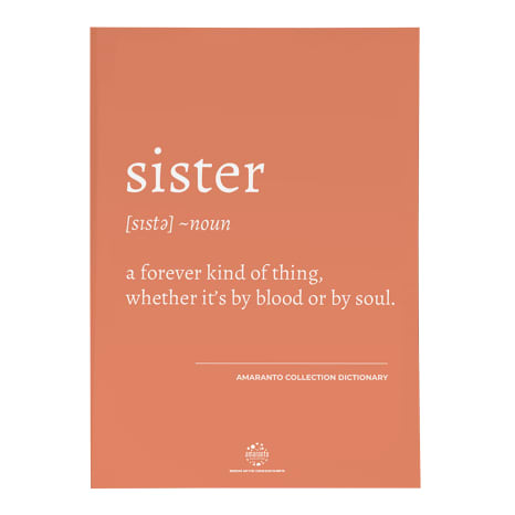 Image of Amaranto Collection Conscious Dictionary A4 Unframed Print, Sister