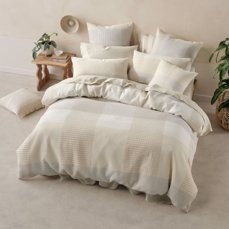 Image of Linen House Baleares Waffle Duvet Cover Set