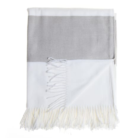 Image of Aranda Cobblestone & Natural Striped Mariner Melody Throw, 150cm x 200cm
