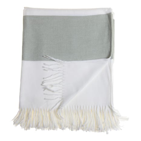 Image of Aranda Olive & Natural Striped Mariner Melody Throw, 150cm x 200cm