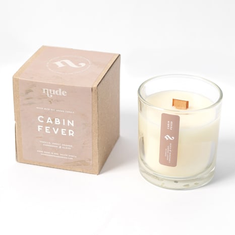 Image of Nude Home Fragrances Cabin Fever Wood Wick Candle, 300ml