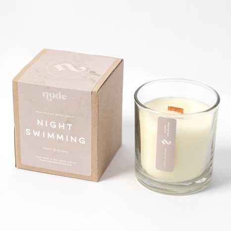 Image of Nude Home Fragrances Night Swimming Wood Wick Candle, 300ml