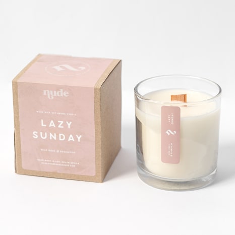 Image of Nude Home Fragrances Lazy Sunday Wood Wick Candle, 300ml
