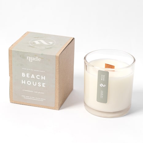 Image of Nude Home Fragrances Beach House Wood Wick Candle, 300ml