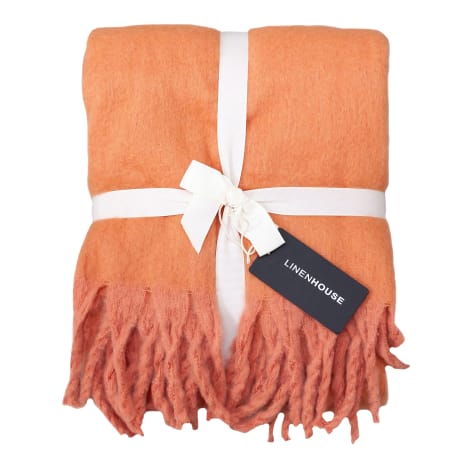 Image of Linen House Coral Blossom Embrace Throw