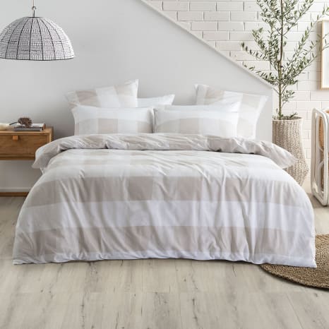 Image of Linen House Mushroom Alec Duvet Cover Set