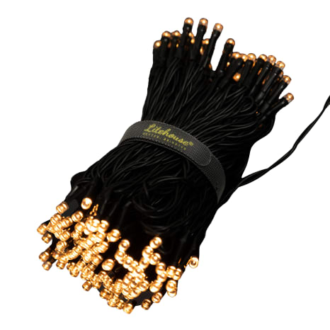 Image of Litehouse Solar LED Black String Fairy Lights, 20m