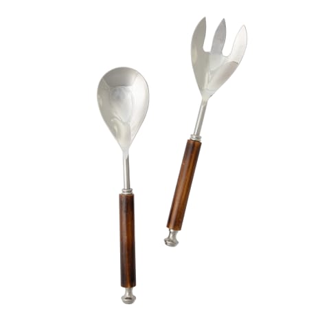 Image of Nicolson Russell Goa Silver & Bamboo Salad Servers, Set of 2