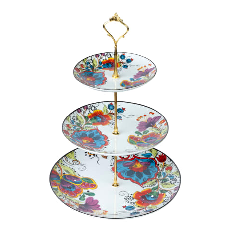 Image of Nicolson Russell 3-Tiered Floral Cake Stand
