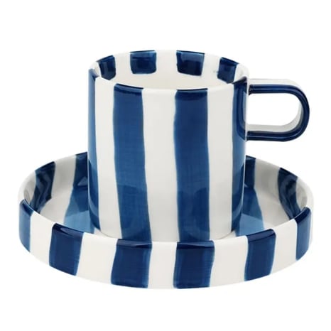 Image of Nicolson Russell Chelsea Striped Cup & Saucer, 250ml