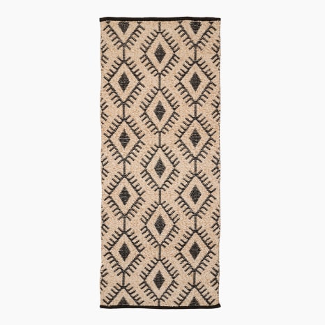 Image of Thread Office Natural & Black Diamond Outdoor Runner, 80cm x 200cm