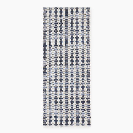 Image of Thread Office Blue Broken Stripe Runner, 80cm x 200cm