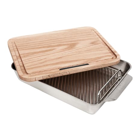 Image of Ooni Stainless Steel Roasting Pan with Carving Board