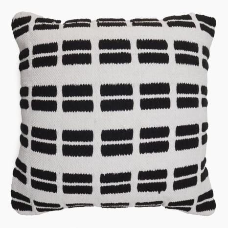 Image of Thread Office Monochrome Stipple Stripe Scatter Cushion with Feather Blend Inner, 60cm x 60cm