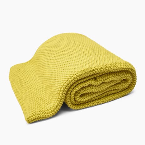 Image of Thread Office Butter Knitted Cotton Throw, 180cm x 200cm