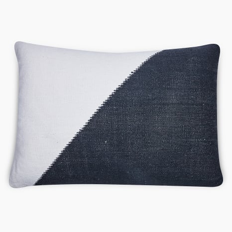 Image of Thread Office Monochrome Colour Block Scatter Cushion with Feather Blend Inner, 50cm x 70cm