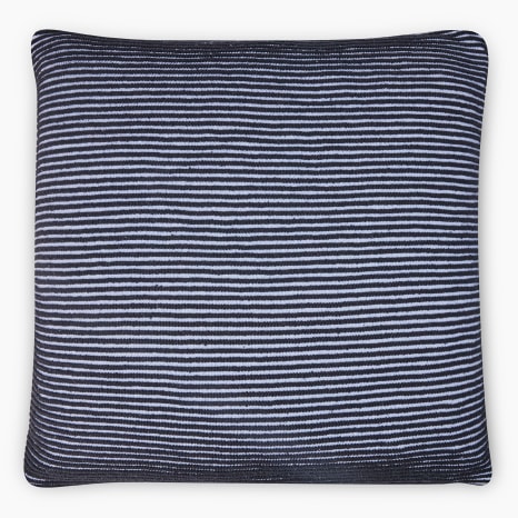 Image of Thread Office Stripe Knitted Scatter Cushion with Feather Blend Inner, 50cm x 50cm