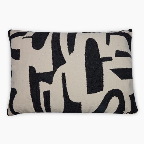 Image of Thread Office Monochrome Cutouts Scatter Cushion with Feather Blend Inner, 50cm x 70cm