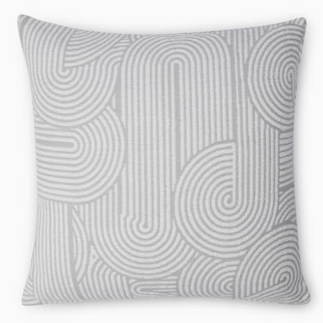 Image of Thread Office Grey Geo Svein Arch Scatter Cushion with Feather Blend Inner, 50cm x 50cm