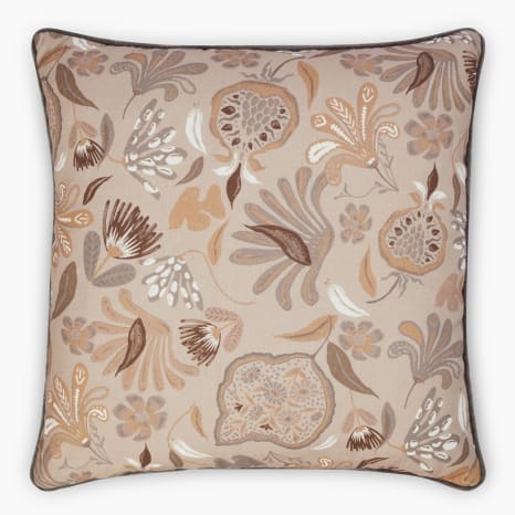 Image of Thread Office Grey Aubrey Printed Scatter Cushion with Feather Blend Inner, 60cm x 60cm
