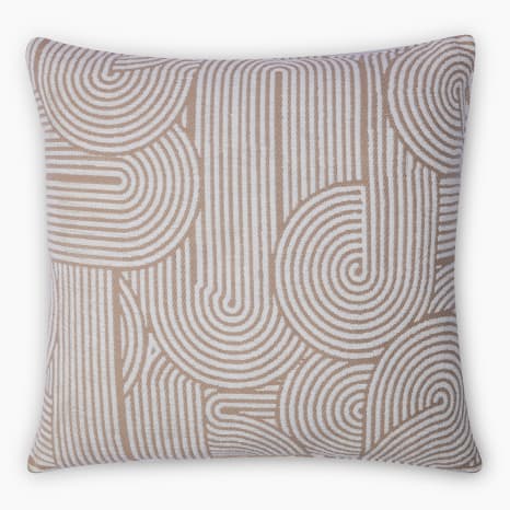 Image of Thread Office Natural Geo Svein Arch Scatter Cushion with Feather Blend Inner, 50cm x 50cm