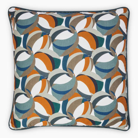 Image of Thread Office Ochre Munson Printed Scatter Cushion Cover, 60cm x 60cm