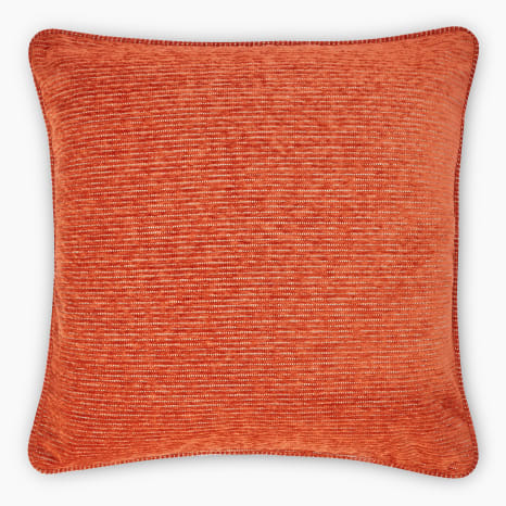Image of Thread Office Caramel Ticking Stripe Chenille Scatter Cushion Cover, 60cm x 60cm