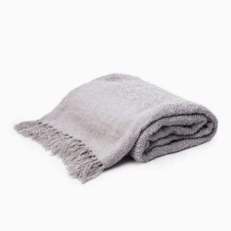 Image of Thread Office Grey Boucle Throw, 180cm x 200cm