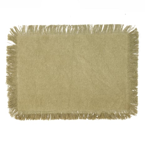 Image of Thread Office Stonewashed Cotton Placemats, Set of 2