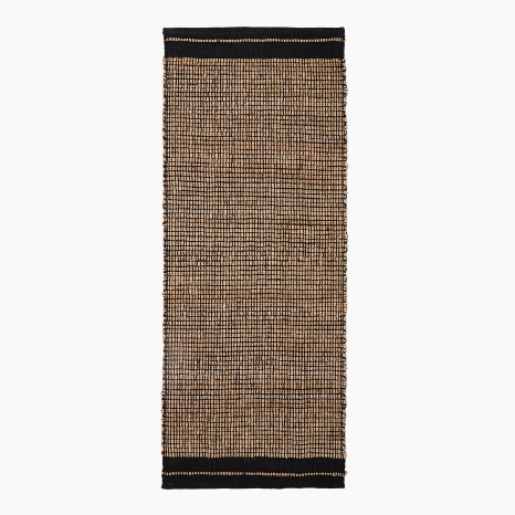 Image of Thread Office Border Stripe Jute & Cotton Runner, 80cm x 200cm