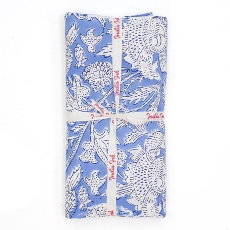 Image of India Ink Blue Thistle Contrast Pillowcases, Set of 2