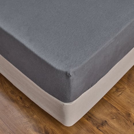 Image of Thread Office Charcoal Brushed Cotton Fitted Sheet