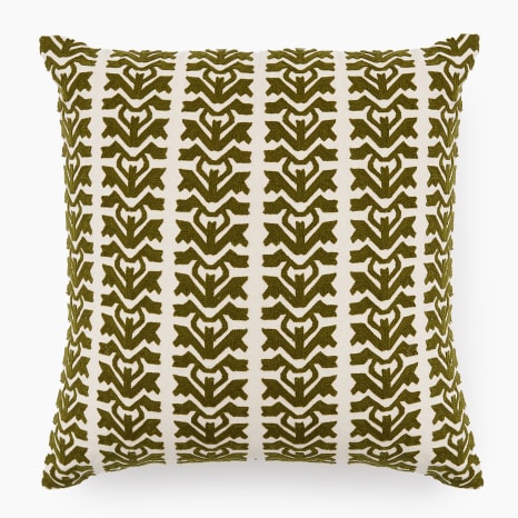 Image of Thread Office Block Flower Embroidery Scatter Cushion with Feather Blend Inner, 50cm x 50cm