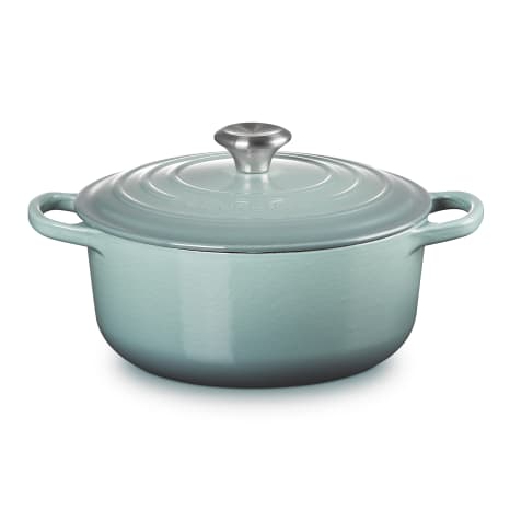 Image of Le Creuset Sea Salt Signature 3.3 Litre Round Cast Iron Casserole, 22cm