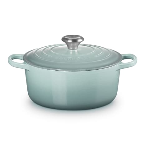 Image of Le Creuset Sea Salt Signature 4.2 Litre Round Cast Iron Casserole, 24cm