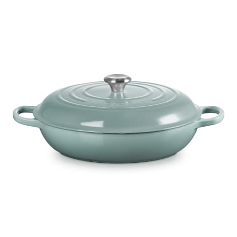 Image of Le Creuset Sea Salt Signature 4.7 Litre Shallow Casserole, 32cm
